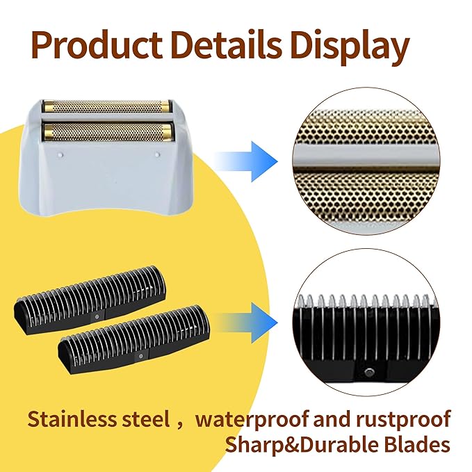 1 Pack Foil Shaver Replacement Foil Fits for Andis Foil Shaver TS1 (17150, 17235, 17220) and TS2 (17200), Gold