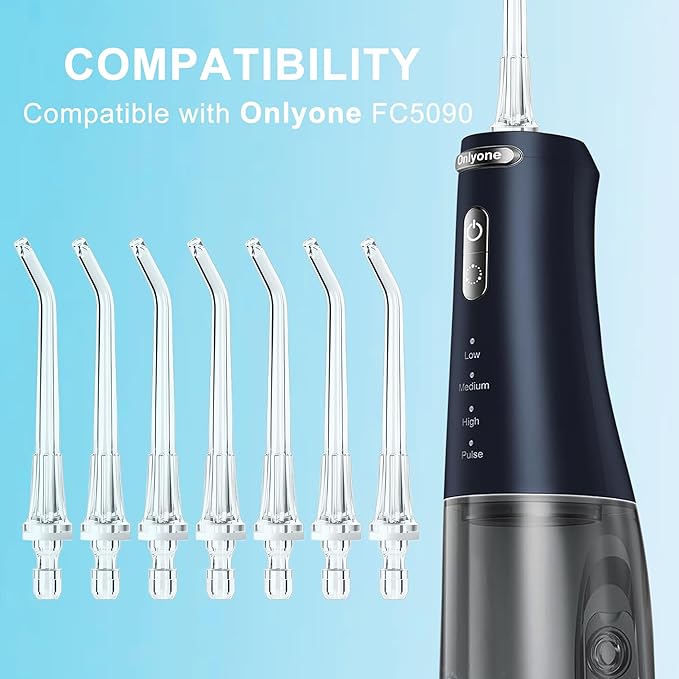 Water Flosser Replacement Heads Compatible with Onlyone FC5090, 7 Pack Classic Jet Tips for Oral Irrigator