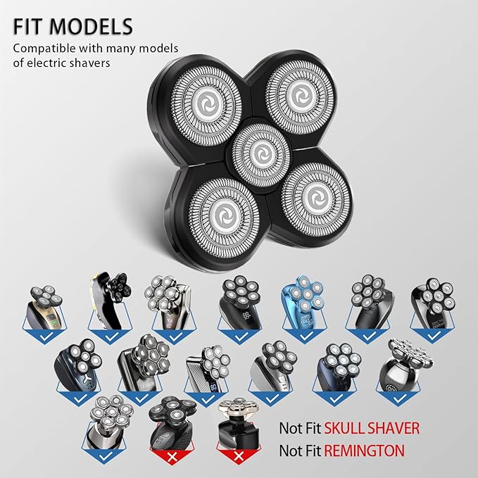 Head Shaver Replacement Heads Shaver Replacement Blades Refills Compatible with Freebird Shaver (3)