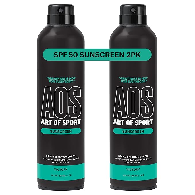 Art of Sport Sunscreen Spray (2 pack) and Art of Sport Eye Black, Anti-Glare Sun and Stadium Light Protection, (1 Pack)
