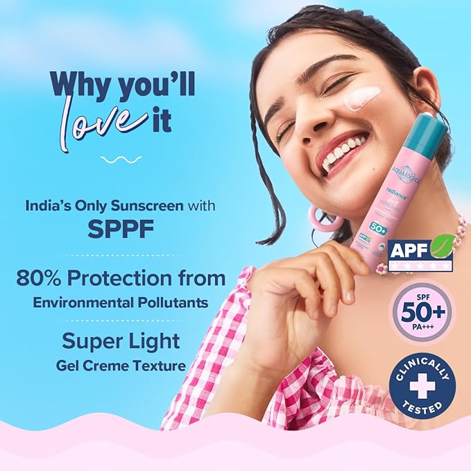 Aqualogica Radiance+ Niacinamide SPF 50 Sunscreen with PA+++ for UVA/B & Blue Light Protection | Sun & Device Screen Light Protector | Lightweight & Fragrance-Free | 1.76 Oz/50g