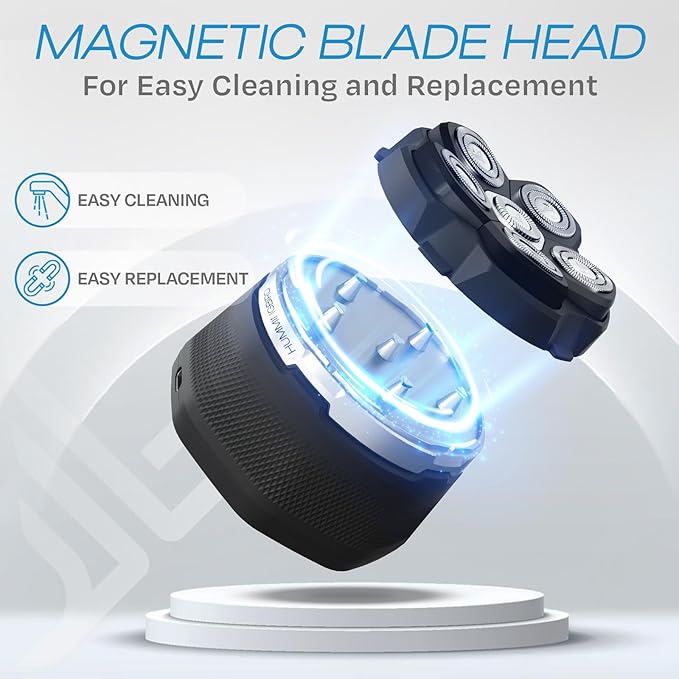 HUMMINGBIRD MK3 Head Shaver for Bald Men - Wet/Dry Electric Rotary Razor, Waterproof, Cordless USB-C Rechargeable Skull Shaver with Case