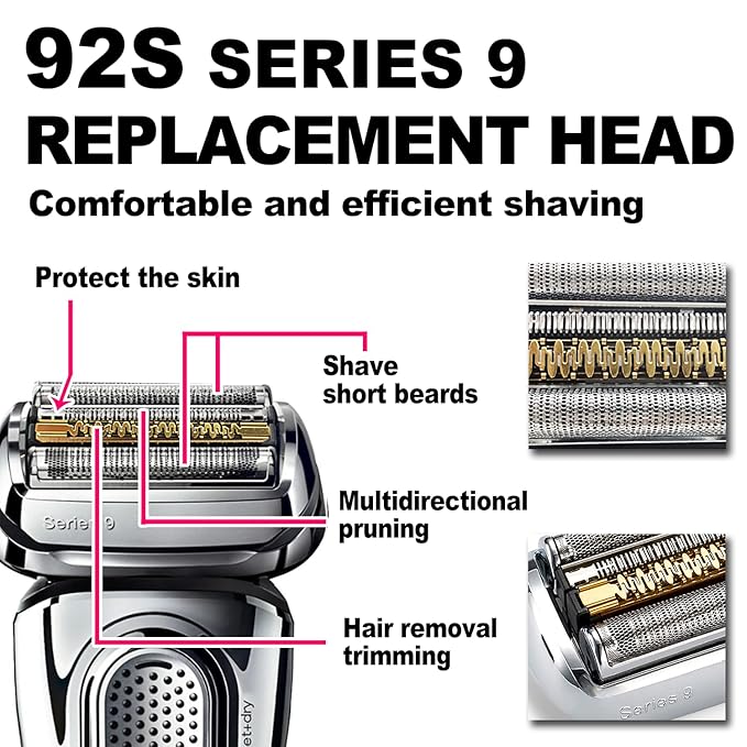92S Series 9 Braun Electric Shaver Replacement Head for Men Razor Shaving Blades Compatible with 92S Braun Replacement Electric Shaver Heads 9290cc 9291cc 9370cc 9293s 9385cc 9390cc 9330s 9296cc
