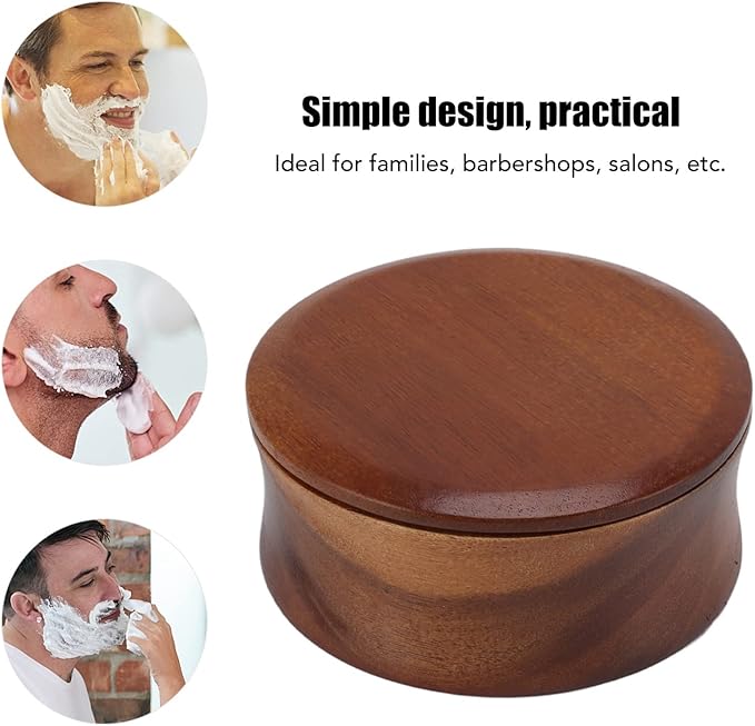 TOPINCN Men Wooden Shaving Brush Bowl Cup Foam Bowl Tool Mug Shaving Bowl Maple Wooden Scrub Bowl Serve Bowl Shaver Serving Bowl Chimney Brushes