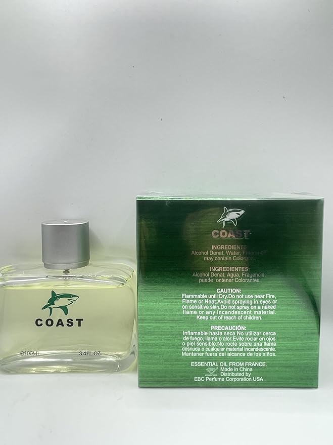 EBC-Collection, COAST GREEN Perfume for Men, 3.4oz/100ml