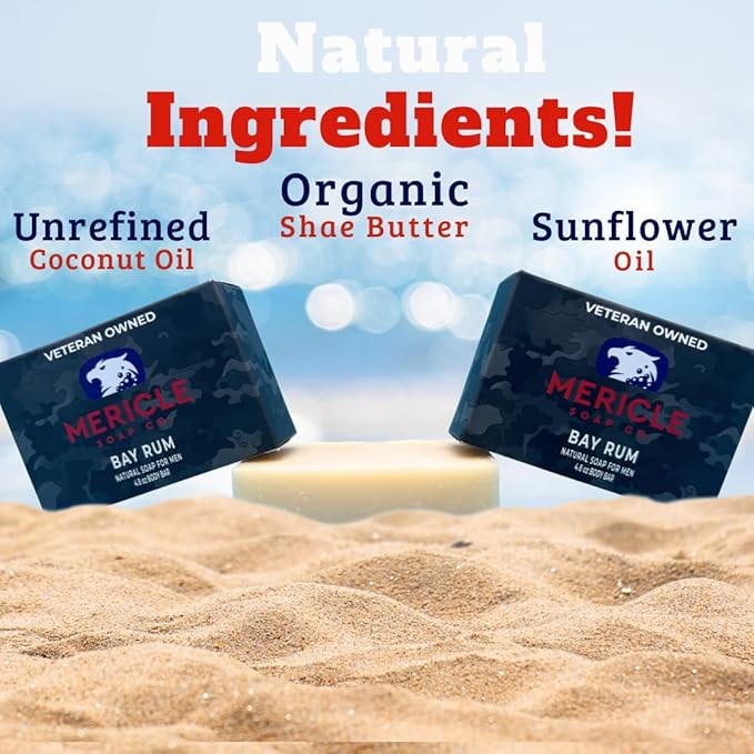 All Natural Bar Soap, 3 Bar Variety Pack- Bay Rum, Sweet Tobacco, & Pine Tar | Fan Favorites | Made in the USA | Veteran-Owned | Ideal for Men