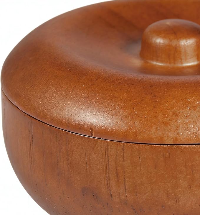 Shaving Bowl, Wooden Lather Bowl with Lid, Sealing Shave Cream Holder for Home, Bathroom, Shower, Hotel, Salon, or Personal Grooming, Stylish Accessory for Classic and Modern Shaving Routines