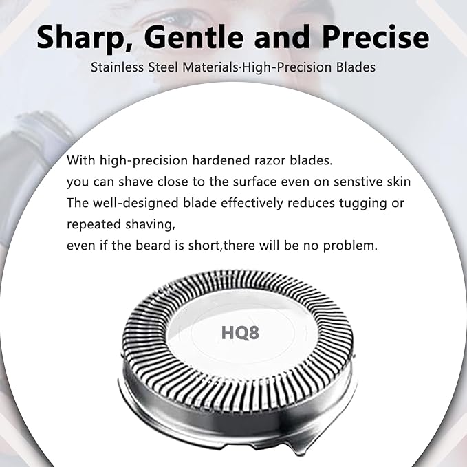 HQ8 Replacement Heads Compatible with Philips Norelco Hq8 Replacement Heads,New Upgraded Blades Compatible with Norelco Aquatec PT720 AT880 AT810 7310xl Etc Shavers Model