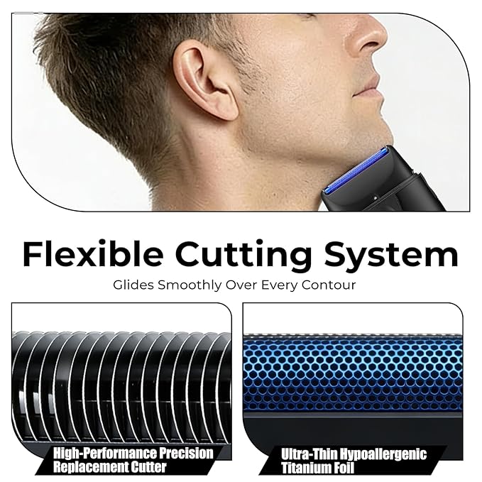 2-Pack Shaver Replacement Foil and Cutter Compatible with BaBylissPRO UV-Disinfecting Single Replacment Foil (Black)