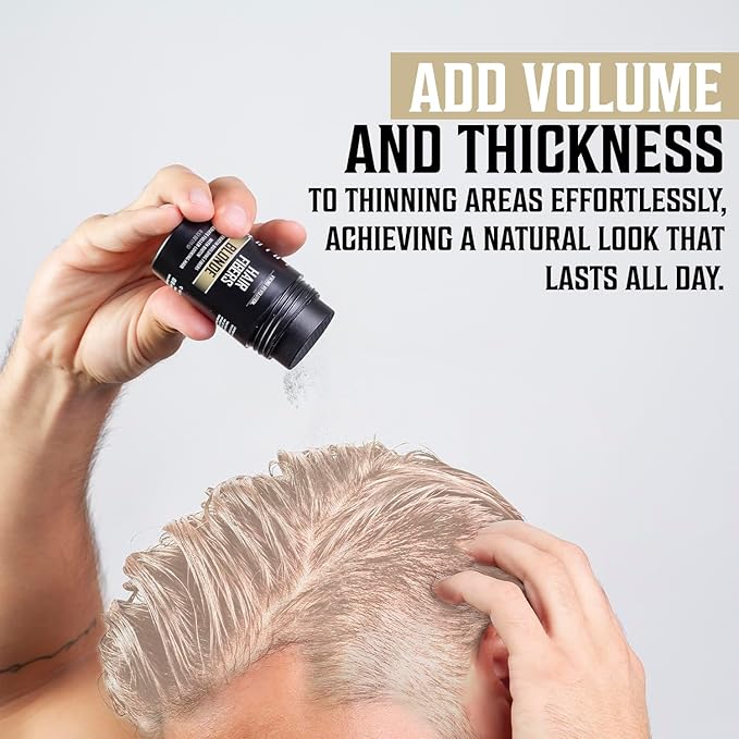 Viking Revolution Blonde Hair Fibers for Thinning Hair Men - Thick Fiber for Bald Spot Cover Up Hair Building Fibers with Kerating and Biotin - Hair Fiber for Men for Thicker and Fuller Look (0.52oz)