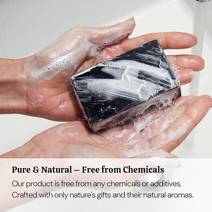 Organics Charcoal Cleansing Soap by Schizandu, Organic Herbal Skin Detox with Activated Charcoal, 4 oz, Moisturizing, Nourishing Beauty Bar