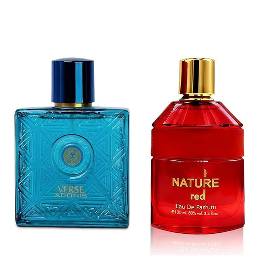 Verse Adonis & I Nature Red Combo Men Cologne 3.4 Fl. Oz Men's Perfume Refreshing Combination of Woody Floral & Fruity Scents Eau De Parfum for Men Lasts All Day Best Gift