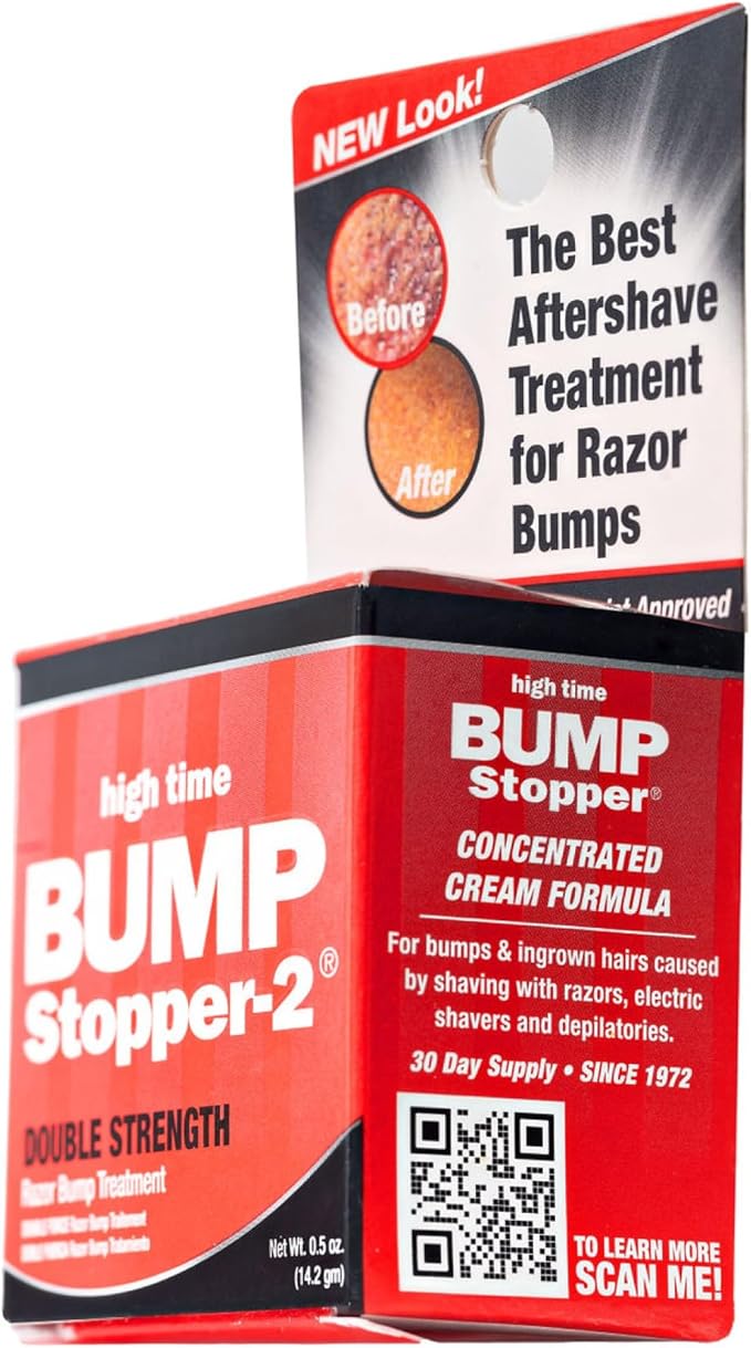 Bump Stopper 2 Double Strength Razor Bump Treatment | Formulated to Relieve Razor Burn | Eliminates Ingrown Hairs | Aftershave for Men - 0.5 OZ (9 Pack)
