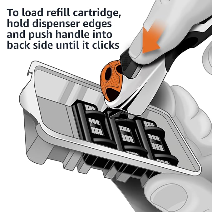 Amazon Basics 3-Blade Razor Refills for Men with Dual Lubrication, 12 Cartridges (Fits Amazon Basics Razor Handles only) (Previously Solimo)