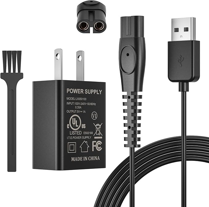 5V Charger Fit for Philips Norelco OneBlade QP2724 MG5910, USB Charging Cord Fit for Wet & Dry Shavers & Trimmers, Compatible with Philips 2000 3000 7000 Series QP2834 MG7910 MG9510 Shavers