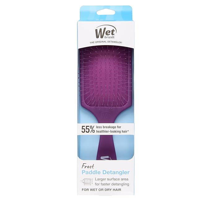 Wet Brush Paddle Detangler Hair Brush, Purple Frost - Ultra-Soft IntelliFlex Detangling Bristles with AquaVent Design - Spread Hair Treatments Evenly - Glides Through Tangles For All Hair Types