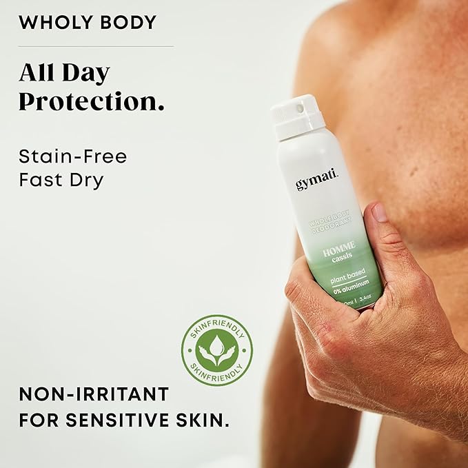 Gymati Fitness Body Deodorant Spray Aluminum Free - Men & Women - Pack of 2