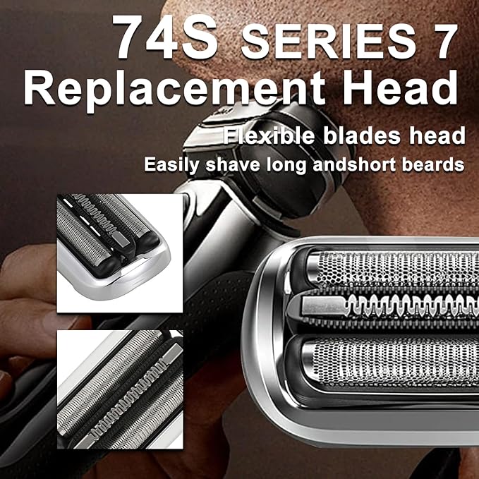 74S Series 7 Electric Replacement Shaver Head Accessories Series 7 Electric Shaver blade Compatible with Braun Series 7 7120s, 7125s, 7127cs, 7171cc, 7175cc, 7185cc and 7189cc