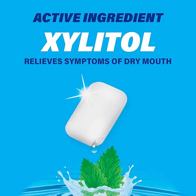 ACT Dry Mouth Moisturizing Gum, 20 Pieces, With Xylitol, Sugar Free Soothing Mint