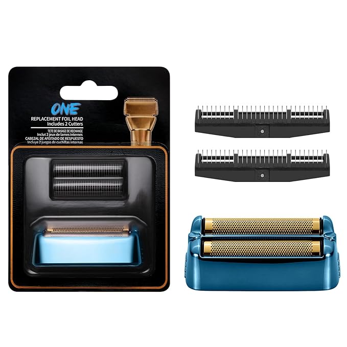 FX79RF2BL Replacement Foil Blade and Cutter Kit for BaBylissPRO FXONE Stick Shaver, Hypoallergenic Extra-close Shaver Replacement Head, Blue