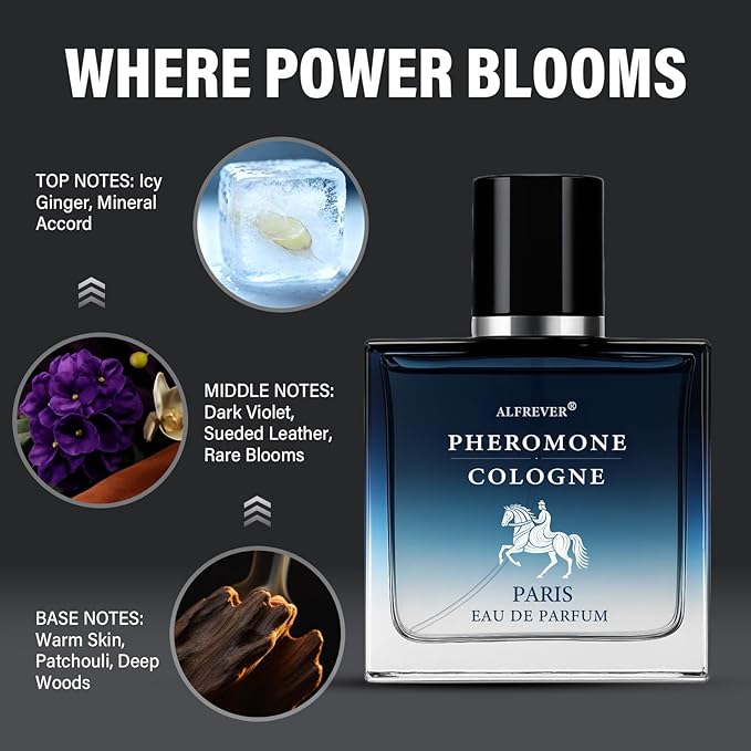 Pheromone Cologne for Men, Long Lasting Perfume for Men, Captivating Unique Aromatic to Enhance Image, Premium Perfume Oil for Day & Night Use