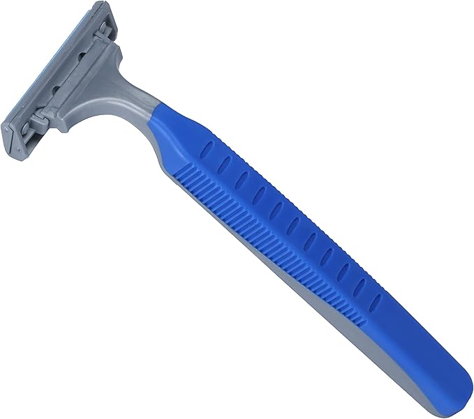 Amazon Basics Twin Blade Pivoting Disposable Razors with Rubber Grip for Great Grip When Wet, Travel-Friendly, 32 Count, 1-Pack (Previously Solimo)
