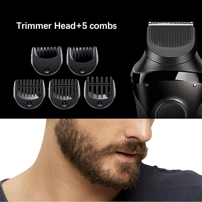 Beard Trimmer Attachment Fit for Br-aun Series 5, 6 and 7 Electric Razors 1/2/3/5/7mm, Replacement Shaver Guide Combs for 5018s, 5020s, 6075cc, 7071cc, 7075cc, 7085cc, 7020s, 5050cs, 6020s, 6072cc