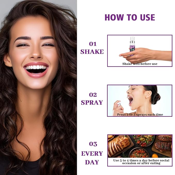 PEGO Oral Spray for Adult,Oral Freshness Spray,Fruit-Flavored,Sugar-Free,Dry Mouth Spray,Dry Mouth Relief,Removes Oral Odor,Fights Bad Breath,Oral Care Spray(Grape Flavor*2Pack)