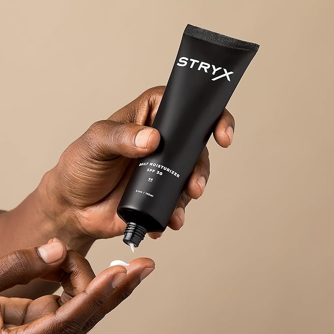 Stryx Mens Face Moisturizer with SPF 30 Unscented Premium Ultra Sheer Facial Sunscreen for Men – Anti-Aging Face Cream Hydrating, Vegan and Natural