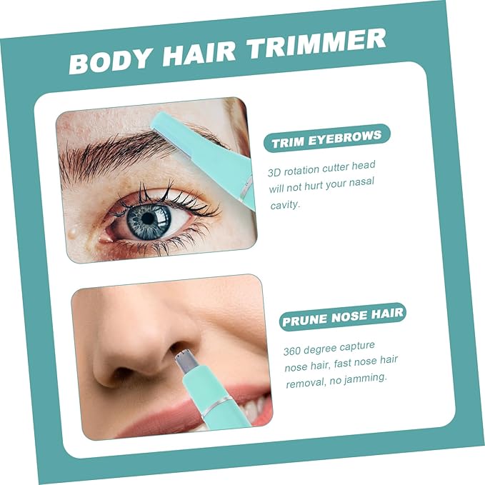 ERINGOGO Electric Eyebrow Razor and Nose Hair Trimmer 2-in-1 Hair Removal Tool for Women Compact Design for Travel Battery Not Included