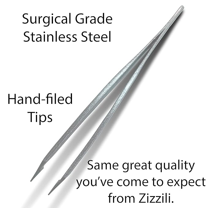 Zizzili Basics Mini Slant Tweezers - Best Tweezers for Eyebrow and Facial Hair Removal