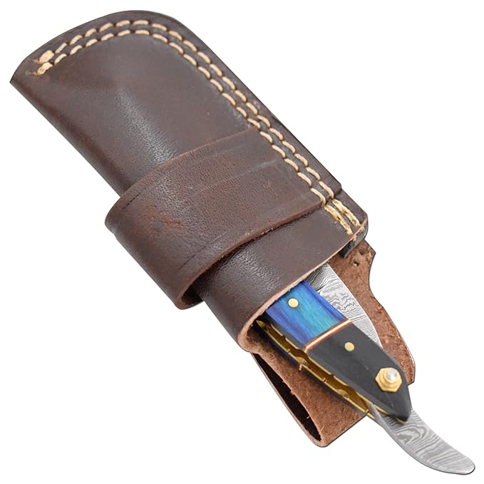 Straight Razor | Straight Edge-Razor Sharp High Hardness Real Damascus Steel Cutthroat Straight Edge-Blade | Barber Razor (327)