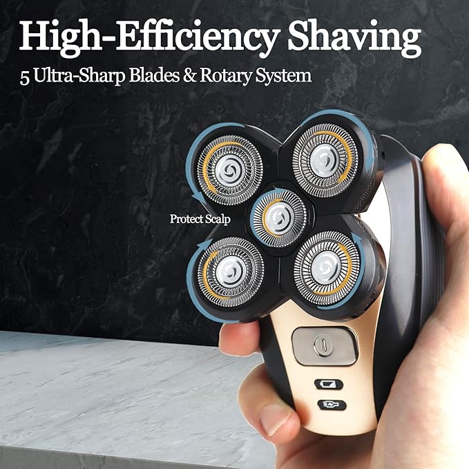 4-Pack Pro 5 Replacement Blade Refills for Freebirds Bald Head Shavers, Shaver Replacement Head for a Close and Smooth Shaving Experience