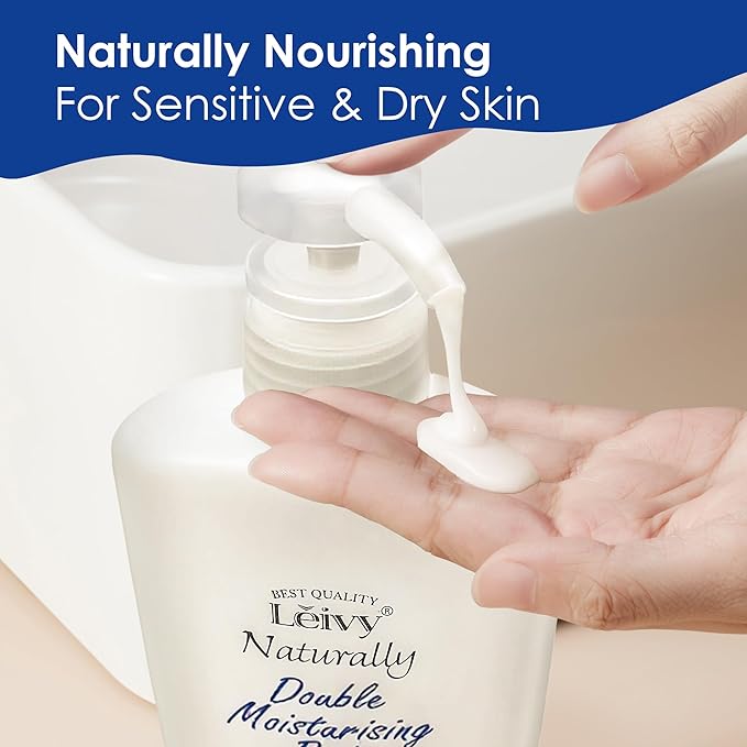 Lěivy Goat Milk Body Wash Moisturizing - Floral Fragrance, for Dry Skin Cleanser Hydrating Body Wash, with Hydrolyzed Milk Protein & Vitamin E, 16.9 Fl oz Bottle
