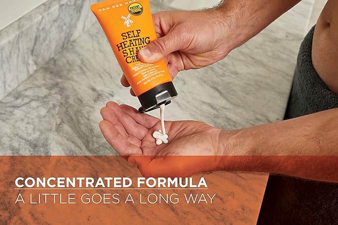 Van Der Hagen Self-Heating Shave Cream - Burst of Warmth Opens Pores and Softens Stubble, 6 oz