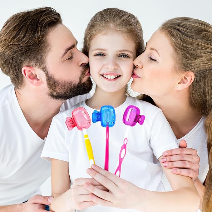 6 Pack Toothbrush Covers Portable Toothbrush Protector Coverings Clips Tooth Brush Storage Head Cover Cap for Kids Bathroom Home Travel Tooth Brush Case