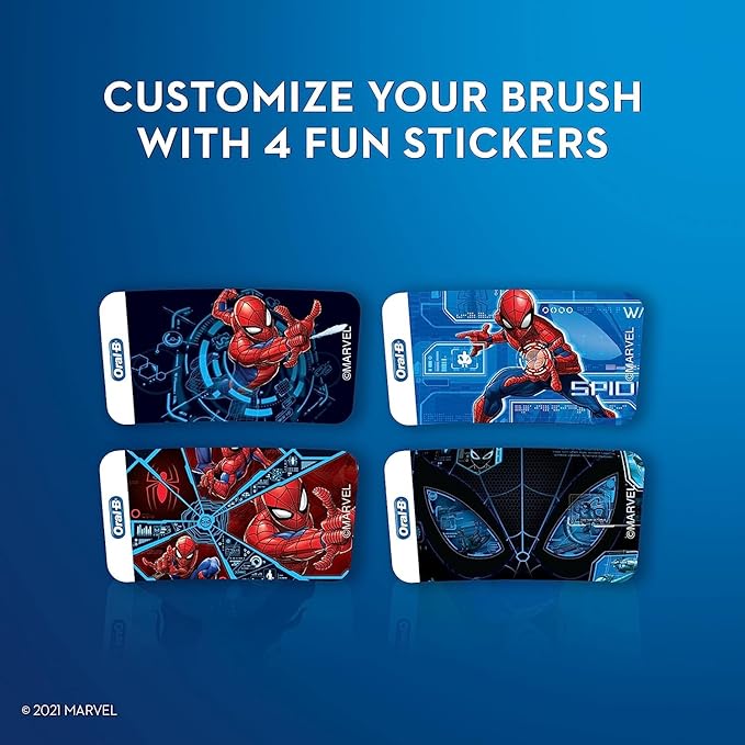 Oral-B Kids Electric Toothbrush Featuring Marvel's Spiderman, for Kids 3+