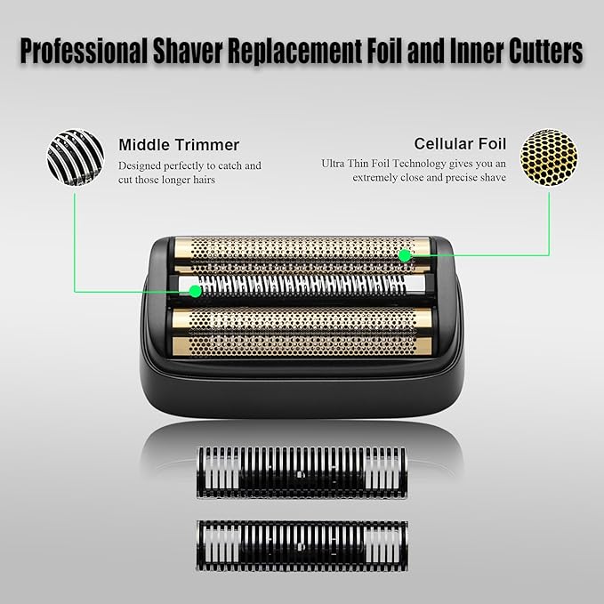 Replacement Foil & Inner Cutters Compatible with Andis 17300 reSURGE Electric Shaver, Black (1 Pack)