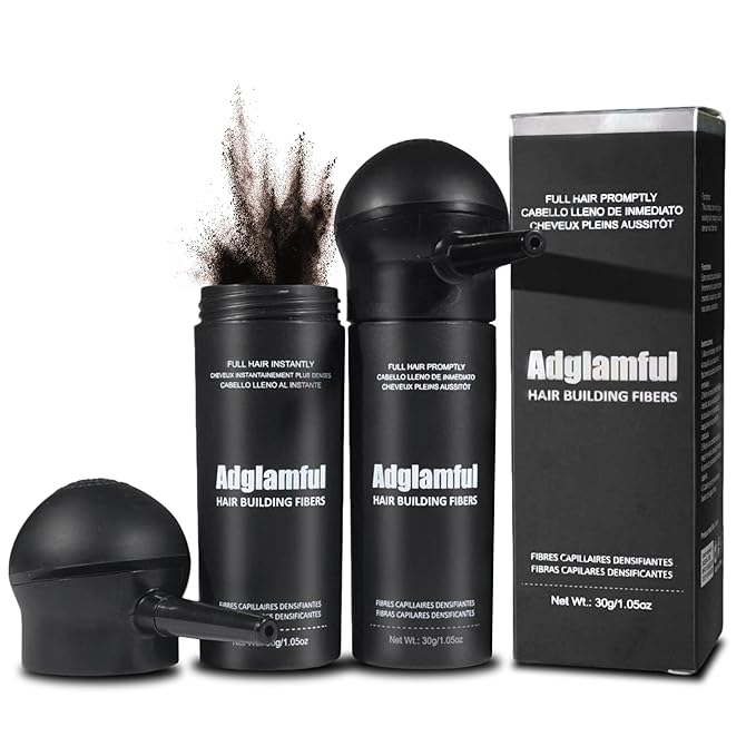 2PCS Hair Fibers for Thinning Hair, Hair Building Fibers Spray with Spray Applicator, Undetectable & Long-lasting, Instant Hair Coverage for Men & Women (Medium Brown, 30g*2)