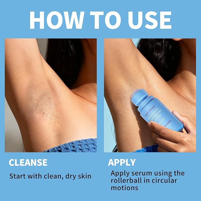 dewyhour Ingrown Hair & After Shave Soothing Serum–Soothes Razor Irritation, Targets Dark Spots,Helps With Razor Bumps for Face,Underarms,Neck & Bikini Area,Korean Skincare Roll-On for Men & Women