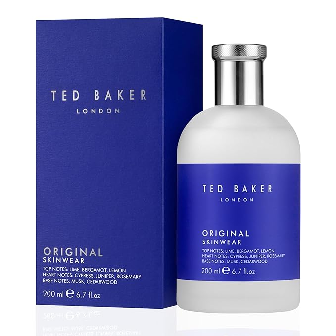 Ted Baker Original Skinwear Eau de Toilette for Men Woody Aromatic Fragrance with Lime, Bergamot, Sandalwood & Amber, Citrus, Refreshing, Mens Cologne Spray For Him 6.7 fl oz