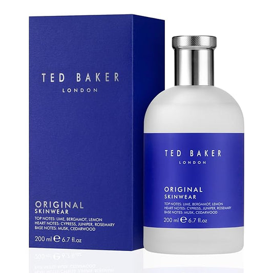 Ted Baker Original Skinwear Eau de Toilette for Men Woody Aromatic Fragrance with Lime, Bergamot, Sandalwood & Amber, Citrus, Refreshing, Mens Cologne Spray For Him 6.7 fl oz