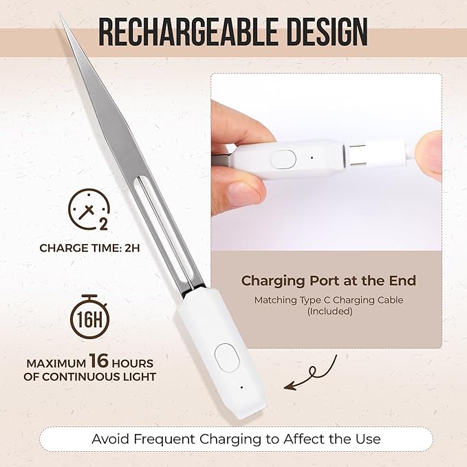 LASHVIEW Lash Tweezer, Eyelash Tweezers with Light, Straight Pointed Eyelash Tweezers for Profissional Grafting Eyelash Extension Stickers Precision Electronics, FG1