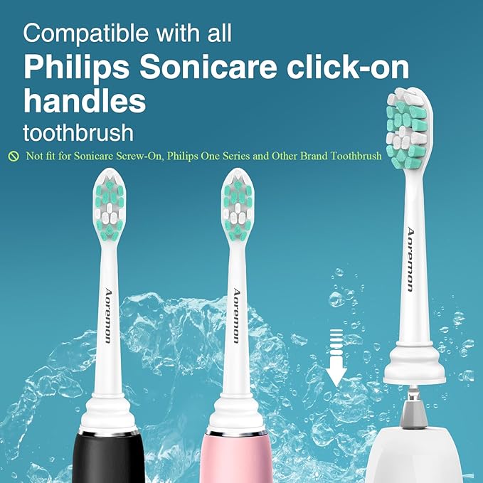 Aoremon Toothbrush Replacement Heads for Philips Sonicare C2 Electric Toothbrush Heads fit for Phillips Sonicare Protectiveclean 4100 5100 6100 5300 9900 Brush Head for G2 C1 G3 W, 10 Count