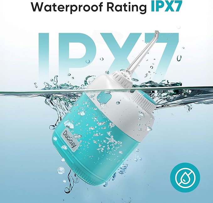Portable Water Flosser, Cordless Oral Irrigator for Teeth, Mini Flossing Cleaning with Removable Tank, Travel Water Flosser with 3 Modes & IPX7 Waterproof