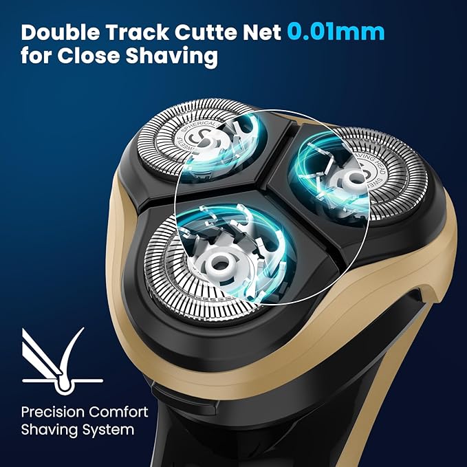 SweetLF Electric Razor for Men with Pop-Up Trimmer, IPX7 Waterproof Electric Shaver, Rechargeable Cordless Shavers for Men, Type-C, 120Mins Runtime, Plug & Play