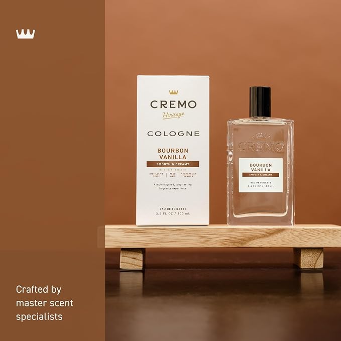 Cologne For Men, Bourbon Vanilla, 3.4 Oz, Long-Lasting Scent That Doesn’t Overpower, Distinctive Blend Of Distillers Spices, Aged Oak And Vanilla Bourbon