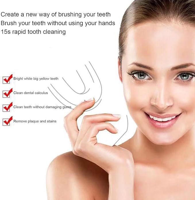 VIDECOR Toothbrush, Electric Sonic Toothbrush Automatic Cleaning Toothbrush, U-Shaped Teeth whitening Brush, 360° Ultrasonic Electric Toothbrush for Adult,A