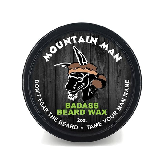 Badass Beard Care Beard Wax For Men - The Mountain Man, 2 oz - Softens Beard Hair, Leaves Your Beard Looking and Feeling More Dense