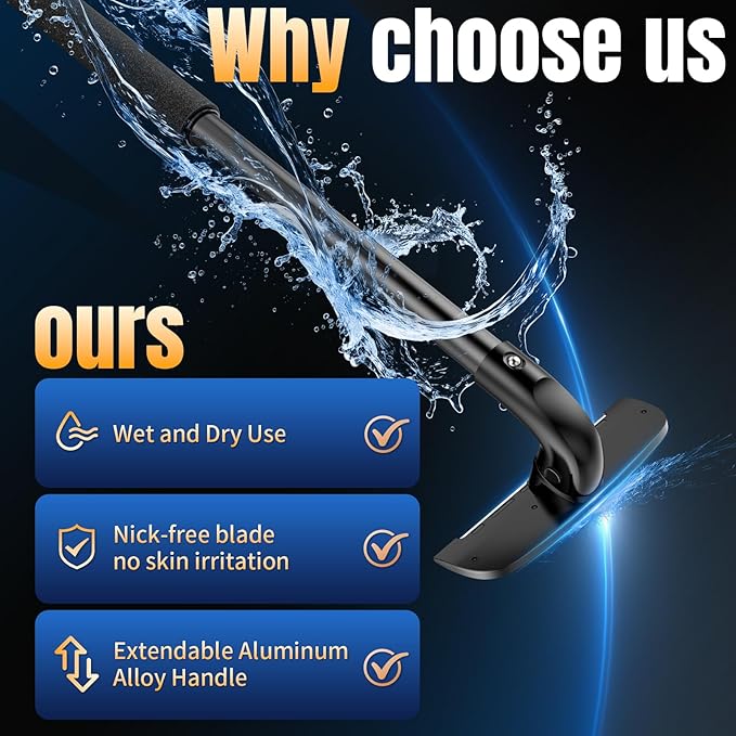 VEYLA Back Shaver for Men Safe -Skin Original Replacement Blades, Nick-Free Blades,Wet & Dry Use Hair Trimmer and Groomer, Nick-Free Mens Back Shaver(2-Pack)